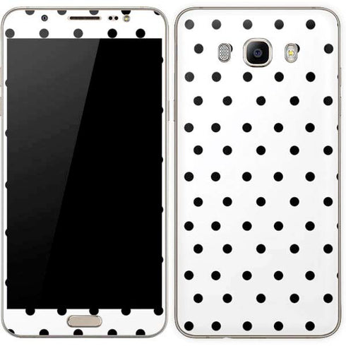 White and Black Polka Dots Galaxy J7 Skin
