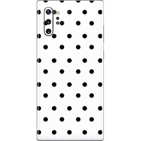 White and Black Polka Dots Galaxy Note 10 Plus Skin