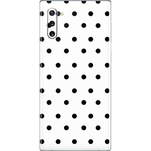 White and Black Polka Dots Galaxy Note 10 Skin