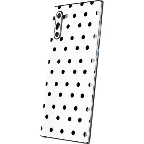 White and Black Polka Dots Galaxy Note 10 Skin