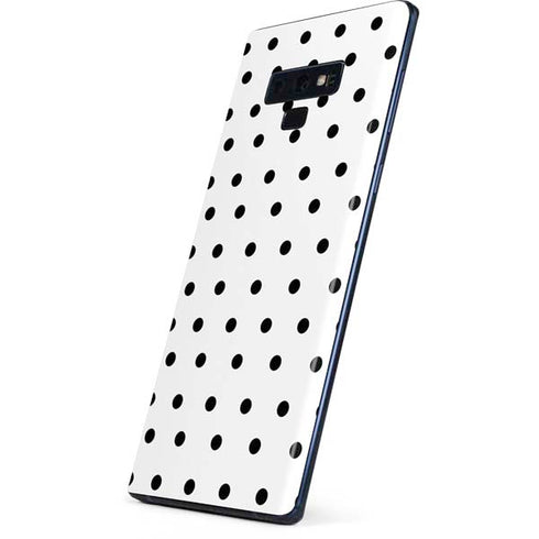 White and Black Polka Dots Galaxy Note 9 Skin