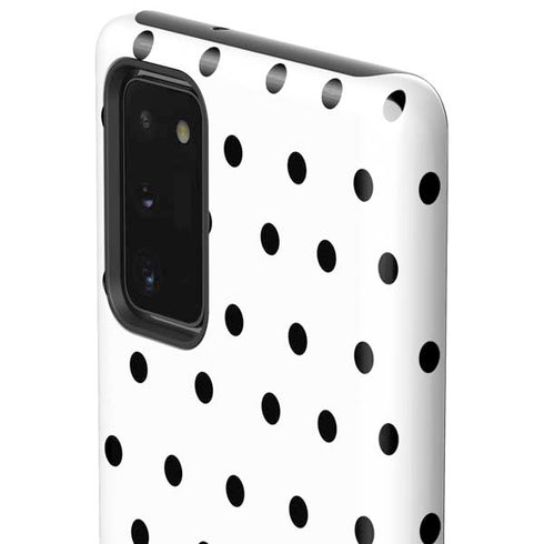 White and Black Polka Dots Galaxy Note20 5G Pro Case