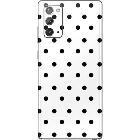 White and Black Polka Dots Galaxy Note20 5G Skin