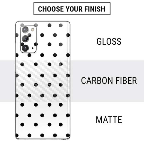 White and Black Polka Dots Galaxy Note20 5G Skin