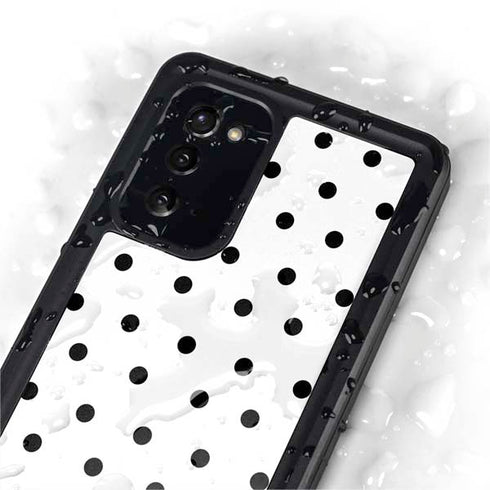 White and Black Polka Dots Galaxy Note20 5G Waterproof Case