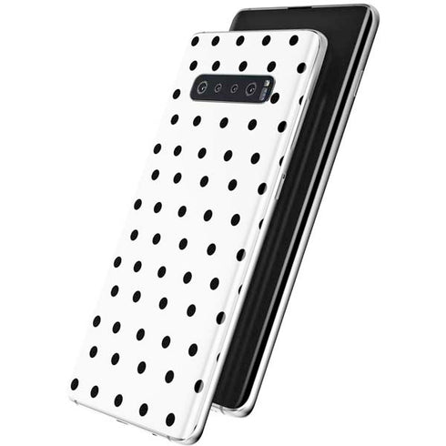 White and Black Polka Dots Galaxy S10 Plus Skin
