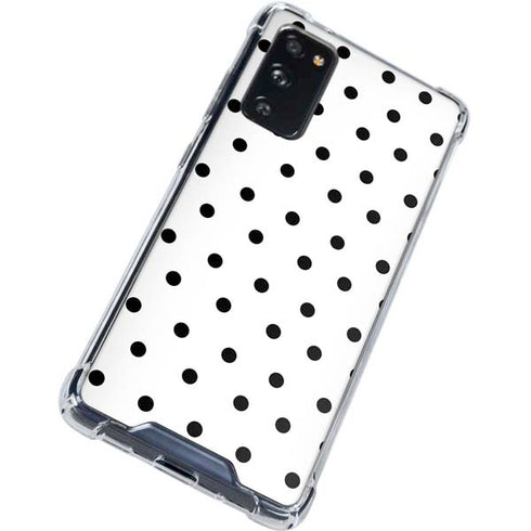 White and Black Polka Dots Galaxy S20 FE Clear Case