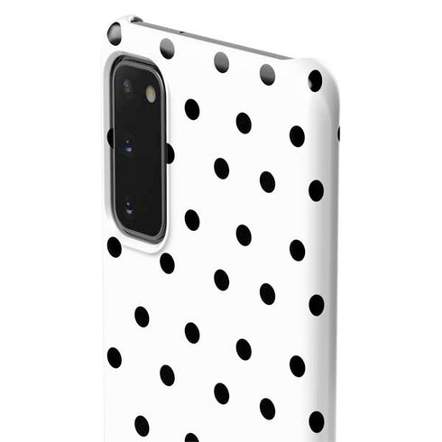 White and Black Polka Dots Galaxy S20 Lite Case