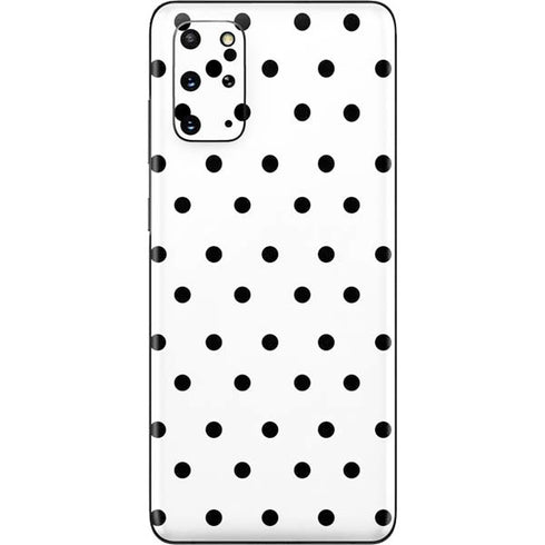 White and Black Polka Dots Galaxy S20 Plus Skin