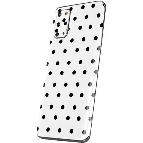 White and Black Polka Dots Galaxy S20 Plus Skin