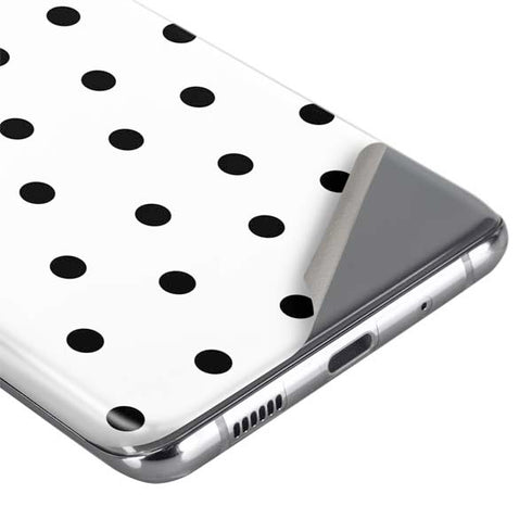 White and Black Polka Dots Galaxy S20 Plus Skin
