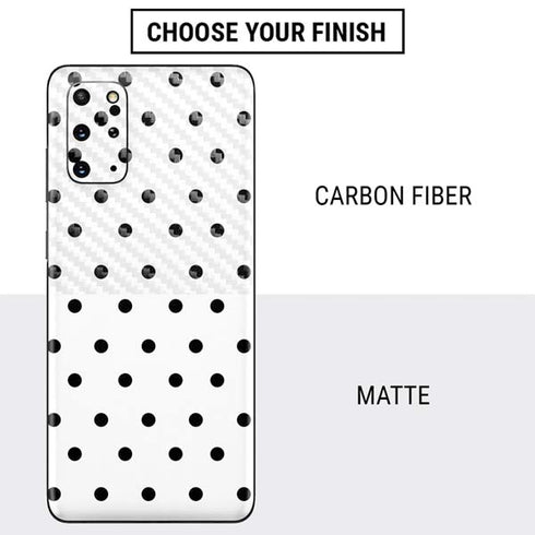 White and Black Polka Dots Galaxy S20 Plus Skin