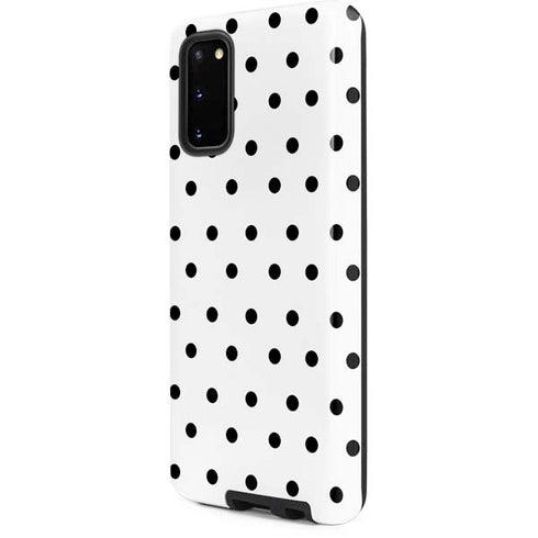 White and Black Polka Dots Galaxy S20 Pro Case