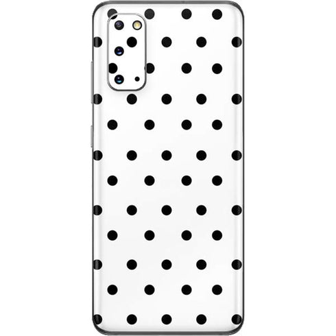 White and Black Polka Dots Galaxy S20 Skin
