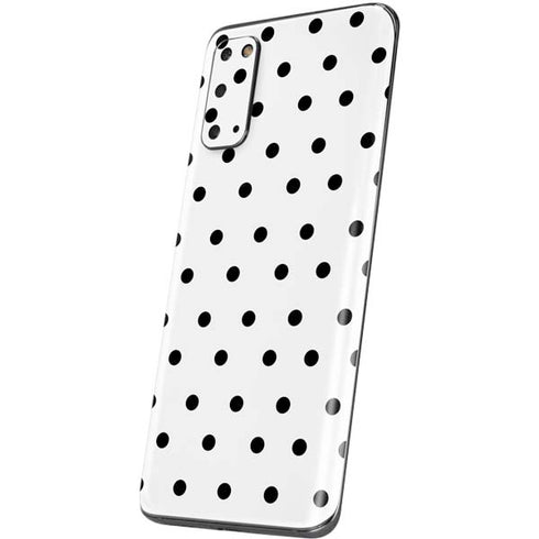 White and Black Polka Dots Galaxy S20 Skin