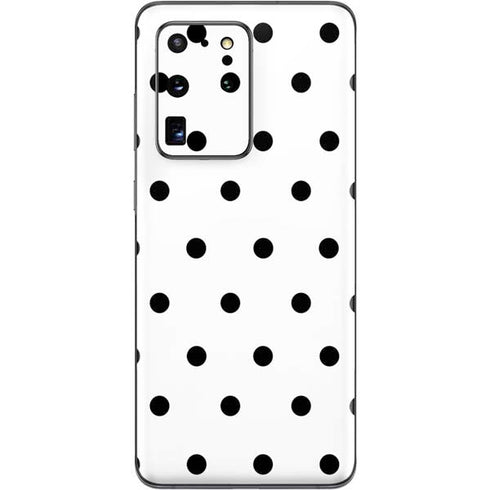 White and Black Polka Dots Galaxy S20 Ultra 5G Skin