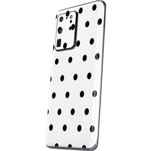 White and Black Polka Dots Galaxy S20 Ultra 5G Skin