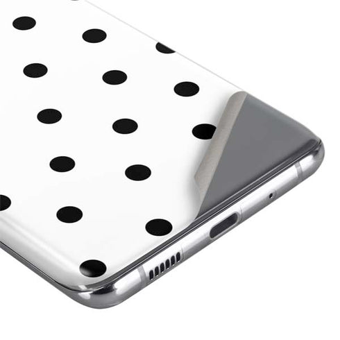 White and Black Polka Dots Galaxy S20 Ultra 5G Skin