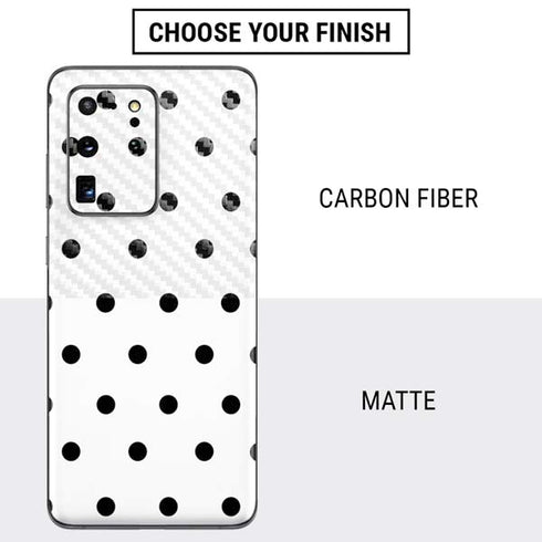 White and Black Polka Dots Galaxy S20 Ultra 5G Skin