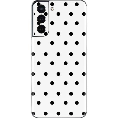 White and Black Polka Dots Galaxy S21 5G Skin
