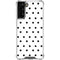 White and Black Polka Dots Galaxy S21 FE Clear Case