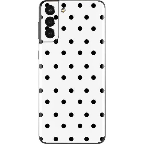 White and Black Polka Dots Galaxy S21 Plus 5G Skin
