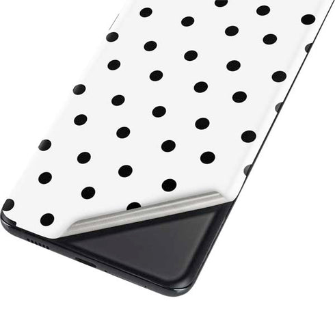 White and Black Polka Dots Galaxy S21 Plus 5G Skin