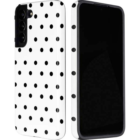 White and Black Polka Dots Galaxy S22 Plus Pro Case