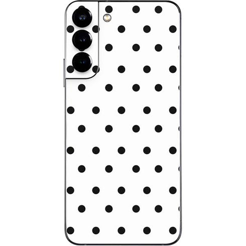 White and Black Polka Dots Galaxy S22 Plus Skin