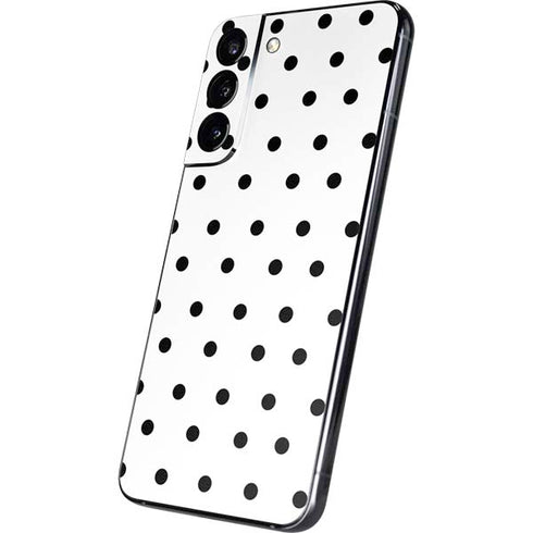 White and Black Polka Dots Galaxy S22 Plus Skin