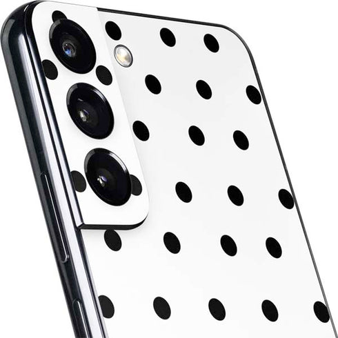 White and Black Polka Dots Galaxy S22 Plus Skin