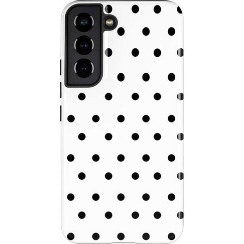 White and Black Polka Dots Galaxy S22 Pro Case