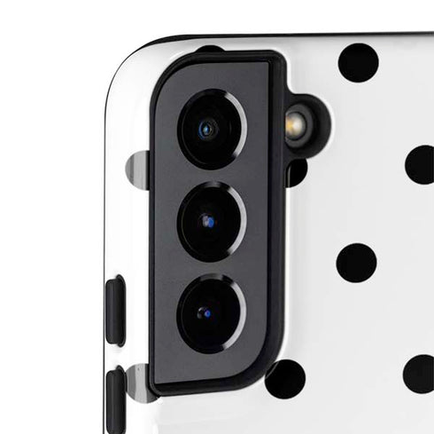 White and Black Polka Dots Galaxy S22 Pro Case
