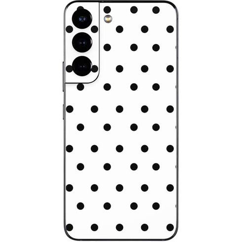 White and Black Polka Dots Galaxy S22 Skin