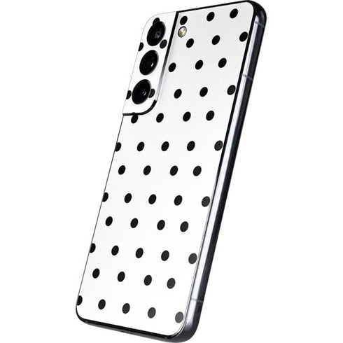 White and Black Polka Dots Galaxy S22 Skin