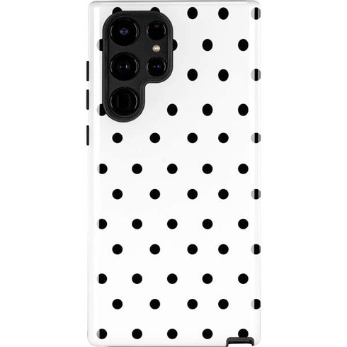 White and Black Polka Dots Galaxy S22 Ultra Pro Case