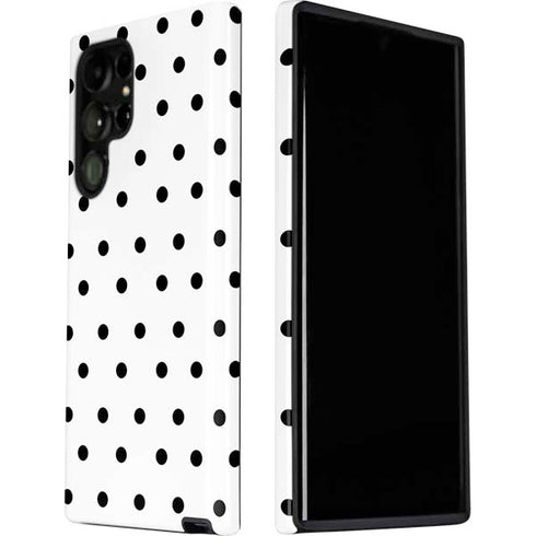 White and Black Polka Dots Galaxy S22 Ultra Pro Case