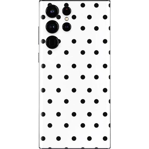White and Black Polka Dots Galaxy S22 Ultra Skin