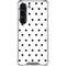 White and Black Polka Dots Galaxy S23 Clear Case