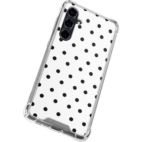 White and Black Polka Dots Galaxy S23 FE Clear Case