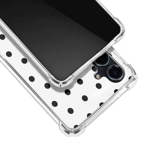 White and Black Polka Dots Galaxy S23 FE Clear Case
