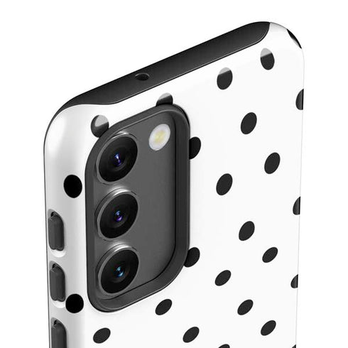White and Black Polka Dots Galaxy S23 Plus Pro Case