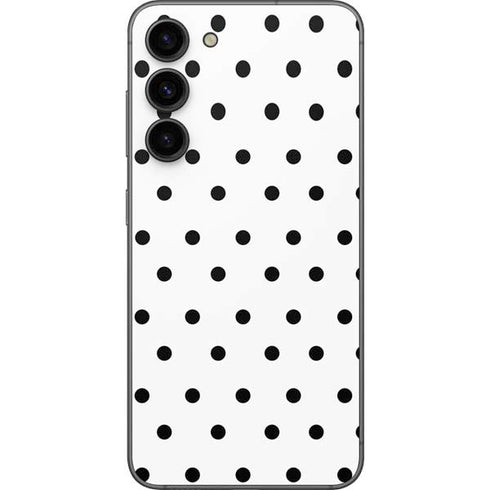 White and Black Polka Dots Galaxy S23 Plus Skin
