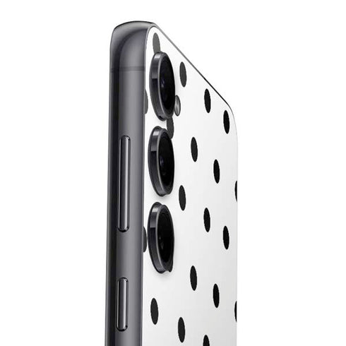 White and Black Polka Dots Galaxy S23 Plus Skin