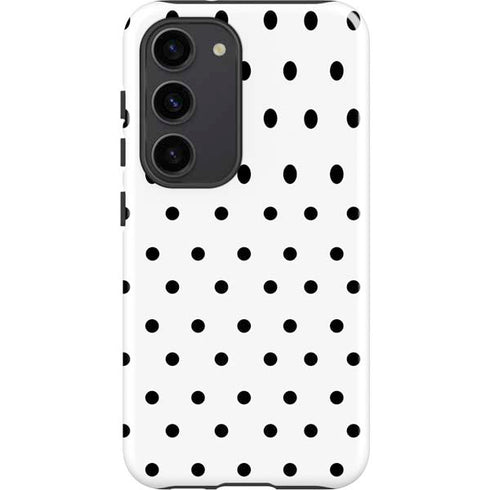White and Black Polka Dots Galaxy S23 Pro Case