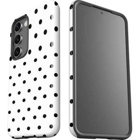 White and Black Polka Dots Galaxy S23 Pro Case