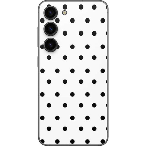 White and Black Polka Dots Galaxy S23 Skin