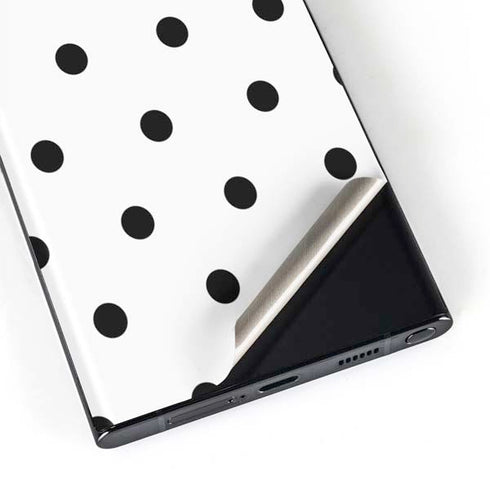 White and Black Polka Dots Galaxy S23 Ultra Skin