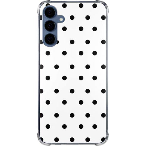 White and Black Polka Dots Galaxy S24 Clear Case