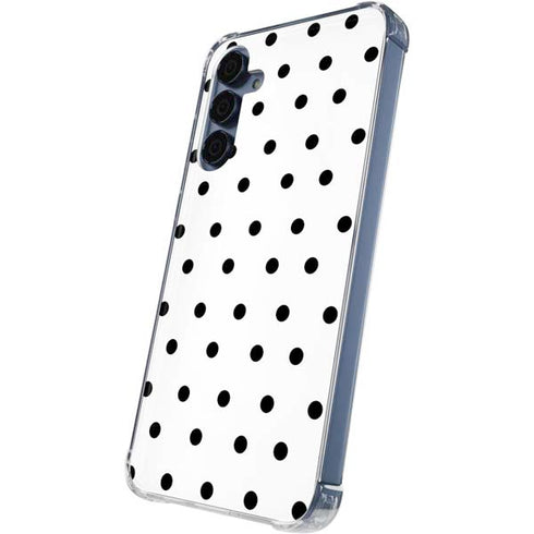 White and Black Polka Dots Galaxy S24 Clear Case